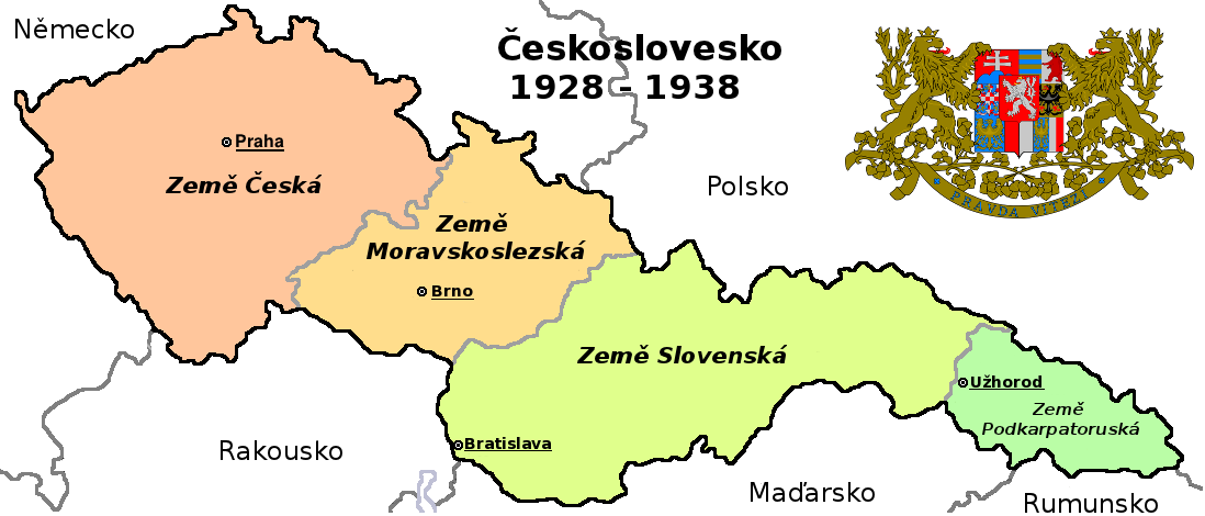 Mapa první republiky